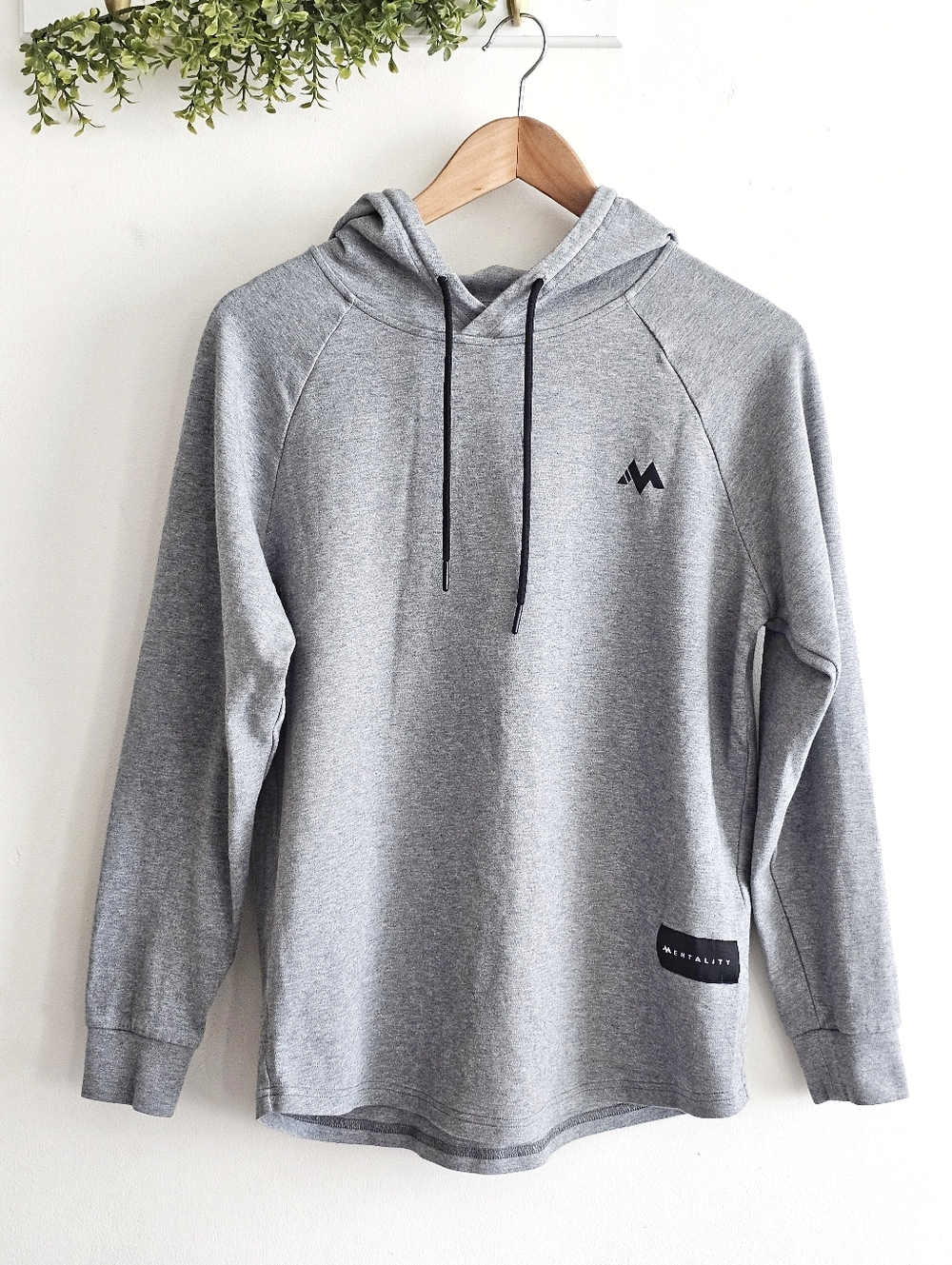 Mentality Co Gray Performance Hoodie Small Athleisure Minimalist Activewear